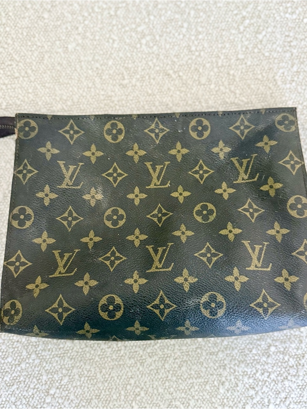Louis Vuitton Brown Canvas Pouch with Gold Hardware - Picture 8 of 12